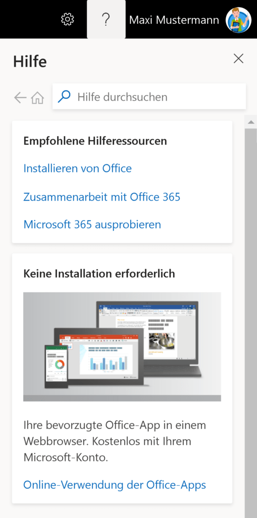 Hilfe in Microsoft 365