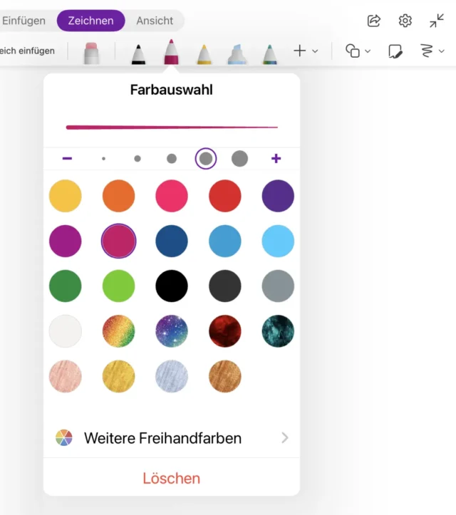 ausgewählten Stift anpassen