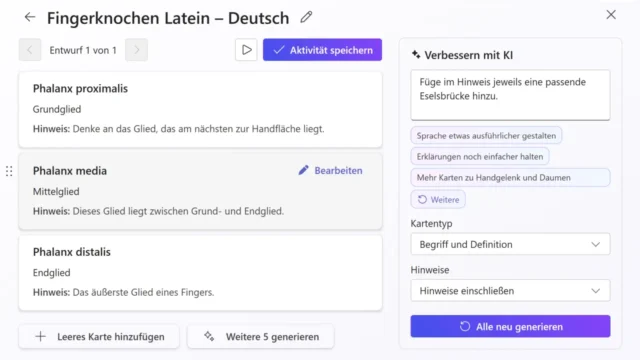 Flashcards erstellen mit KI