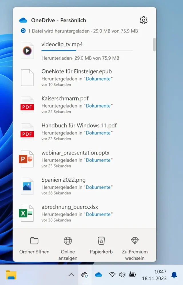 Synchronisierung mit OneDrive