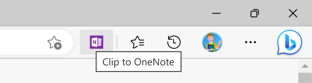 OneNote Web Clipper - Symbol im Browser