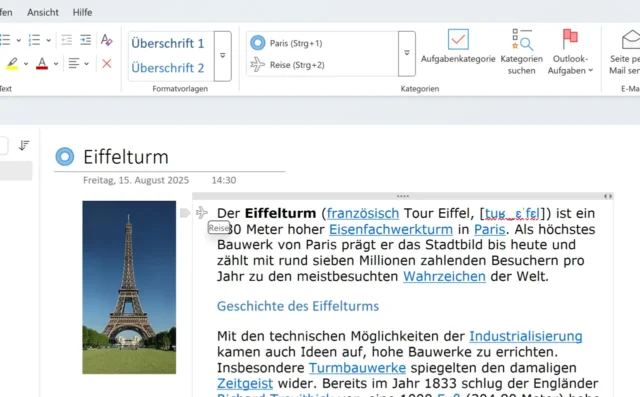 eigene Kategorien in OneNote