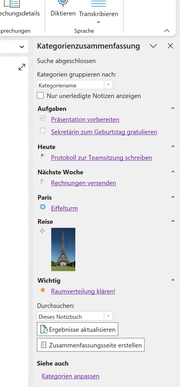 Kategorienzusammenfassung