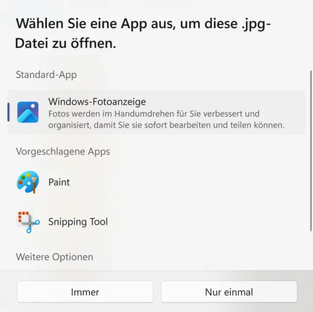 Windows-Fotoanzeige als Standard-App festlegen
