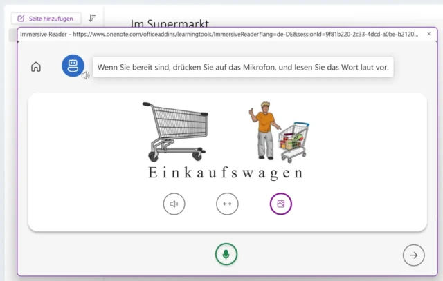 einzelnes Wort üben