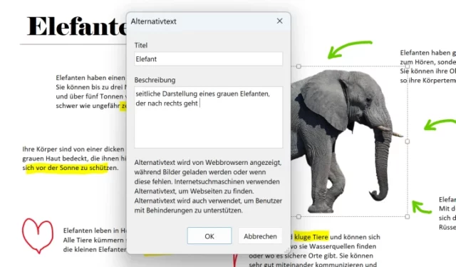Alternativtext für Bilder in OneNote