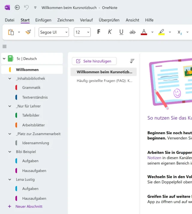 Kursnotizbuch in OneNote