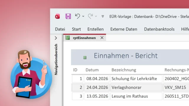 EÜR-Vorlage: Einnahmen-Überschuss-Rechnung mit Microsoft Access