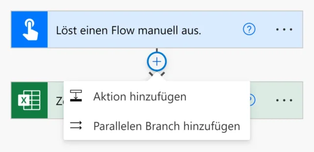 Aktion hinzufügen in Power Automate