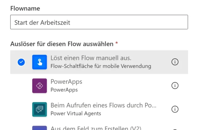 Name für Flow vergeben