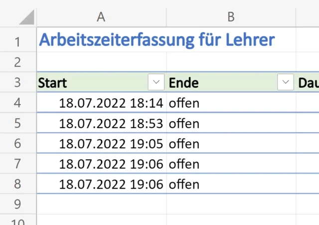 korrekte Uhrzeit-Angaben in Excel
