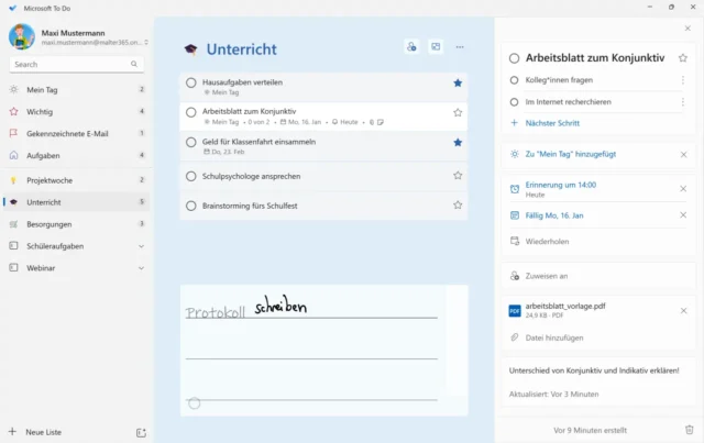 Aufgaben und Listen in Microsoft To Do
