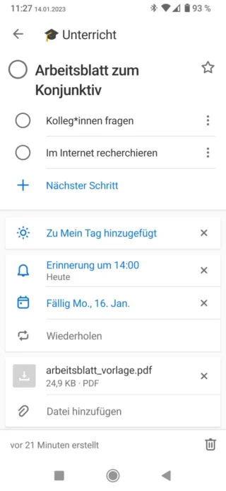 Microsoft To Do auf dem Smartphone