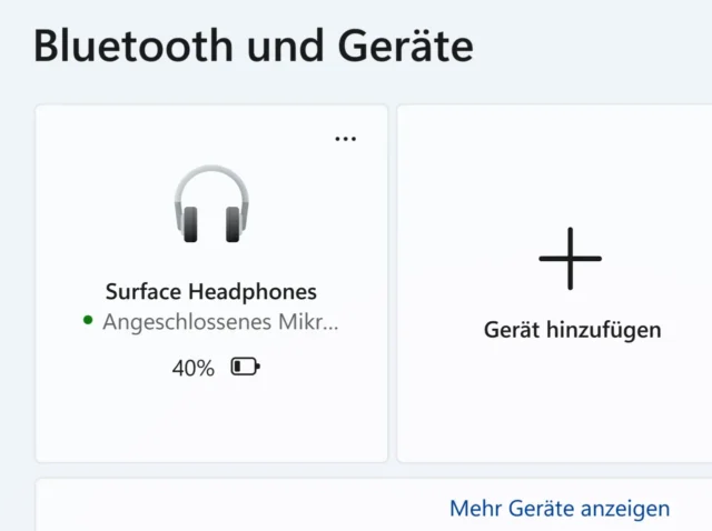 verbundene Bluetooth-Geräte in Windows 11