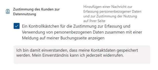 Zustimmung des Kunden zur Datennutzung