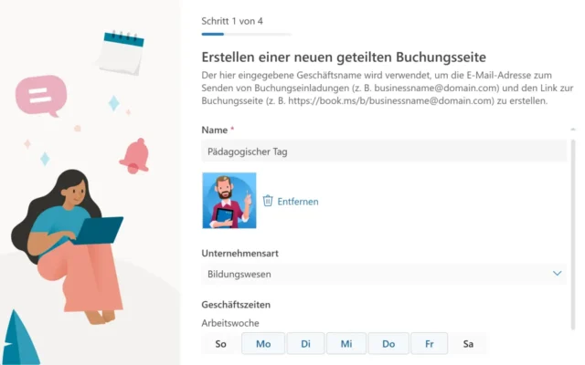 Buchungsseite erstellen mit Microsoft Bookings