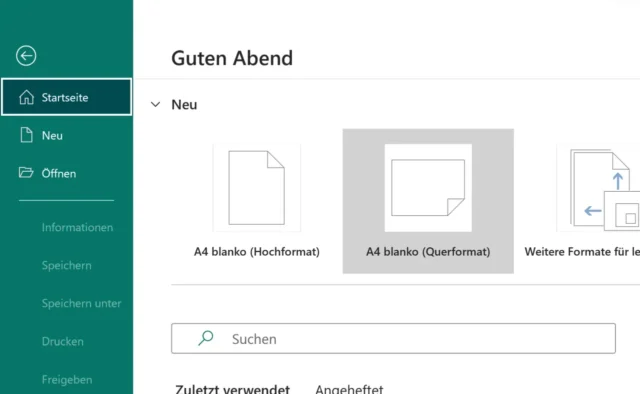 Neue Datei erstellen mit Publisher