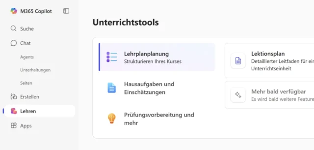 Unterrichtstools in Microsoft 365 Copilot