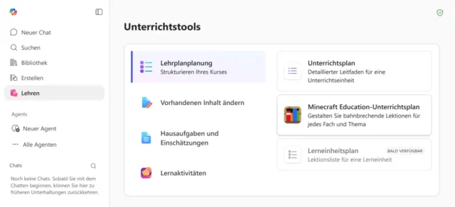 Minecraft Education-Unterrichtsplan erstellen