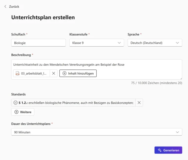 Unterrichtsplan erstellen mit KI