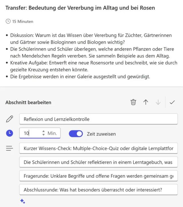 Unterrichtsplan bearbeiten