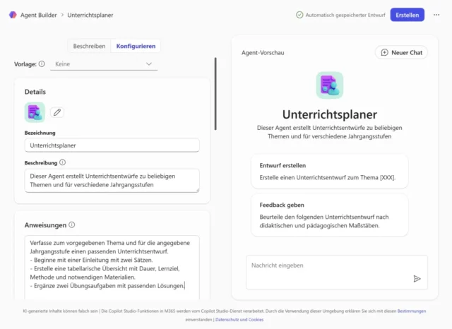 eigenen Agent erstellen mit M365 Copilot (Basic)