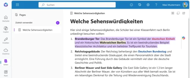 erstellte Seiten in Microsoft 365