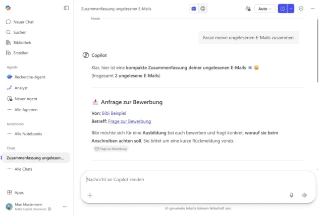 Chat mit Microsoft 365 Copilot