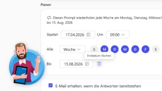 Microsoft 365 Copilot mit Zeitsteuerung: Prompt planen & automatisch ausführen