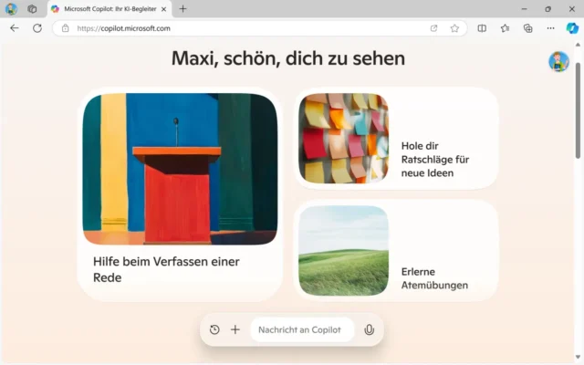 Copilot mit persönlichem Microsoft-Konto