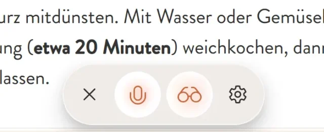 Menü am unteren Bildschirmrand