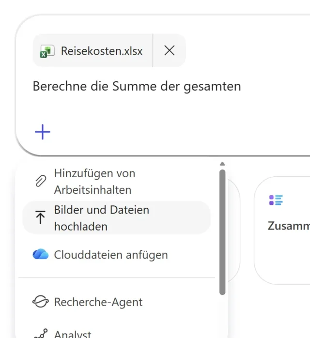 Datei hinzufügen im Copilot Chat