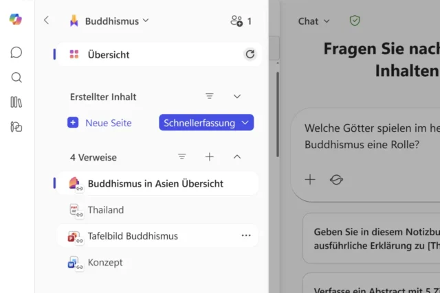 Notebook mit Verweisen in Microsoft 365 Copilot