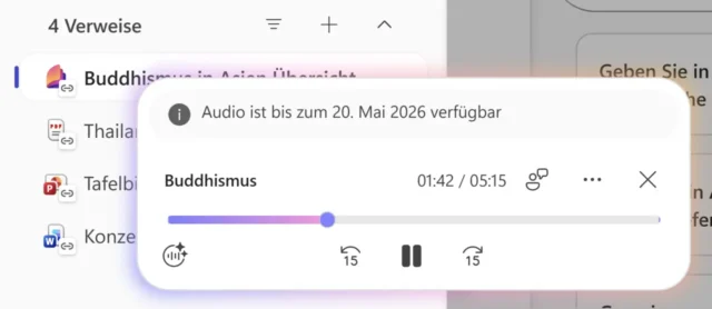 Audioübersicht in Copilot Notebook