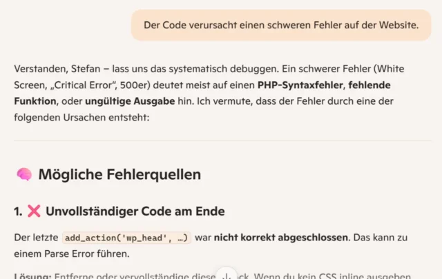 Fehler im Code finden und korrigieren