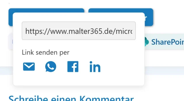 Beitrag teilen per E-Mail, WhatsApp, Facebook oder LinkedIn