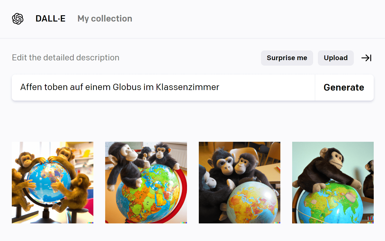 Affen mit Globus