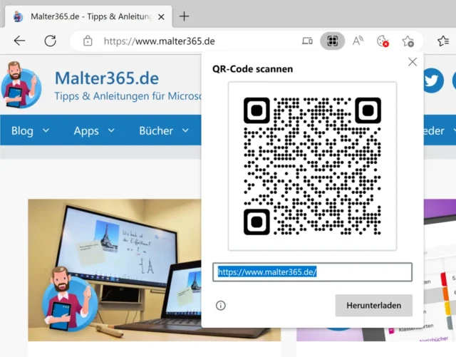 QR-Code-Generator in Microsoft Edge