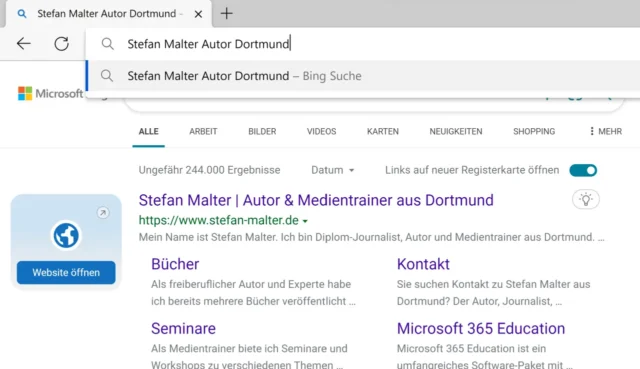Websuche per Adresszeile in Microsoft Edge