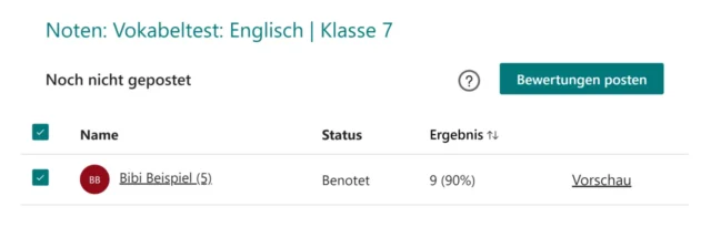 Bewertungen posten in Microsoft Forms
