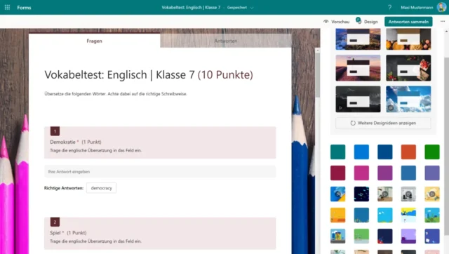Design wählen in Microsoft Forms