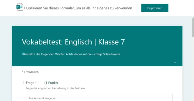 Quiz in Microsoft Forms duplizieren