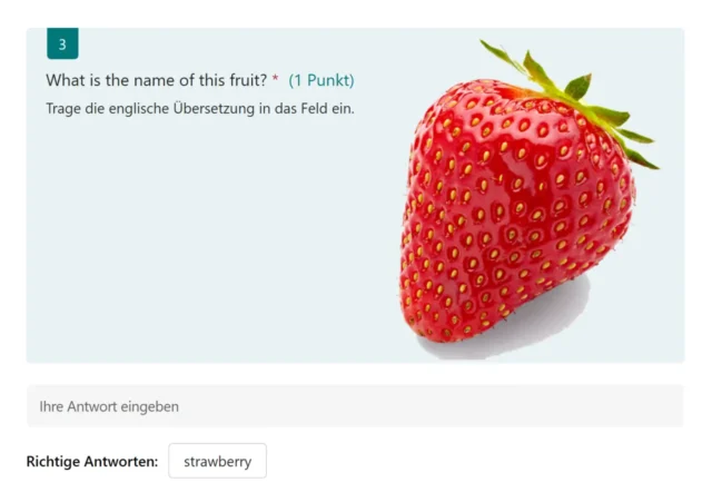 Quiz-Frage mit eingefügtem Bild