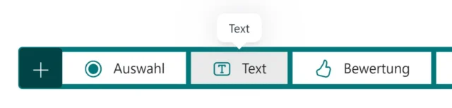 Text als Fragetyp in Microsoft Forms auswählen