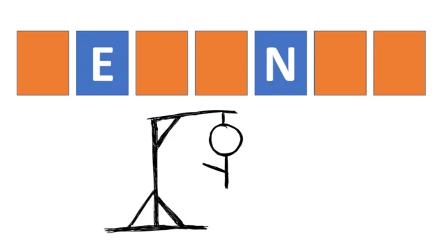 gezeichnetes Galgenmännchen beim Präsentieren mit PowerPoint