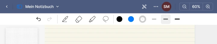 Menüband in Goodnotes für Windows
