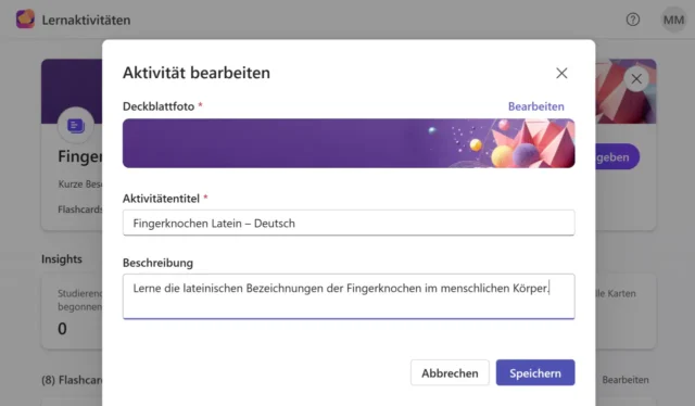 Deckblatt für Lernaktivität