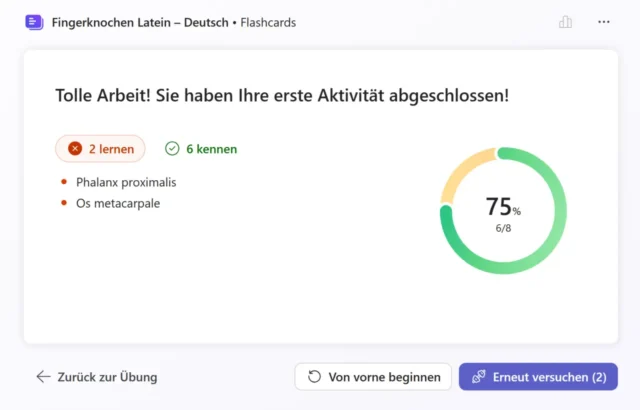 Auswertung anzeigen