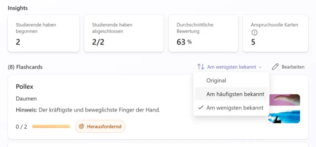 Insights zur Lernaktivität