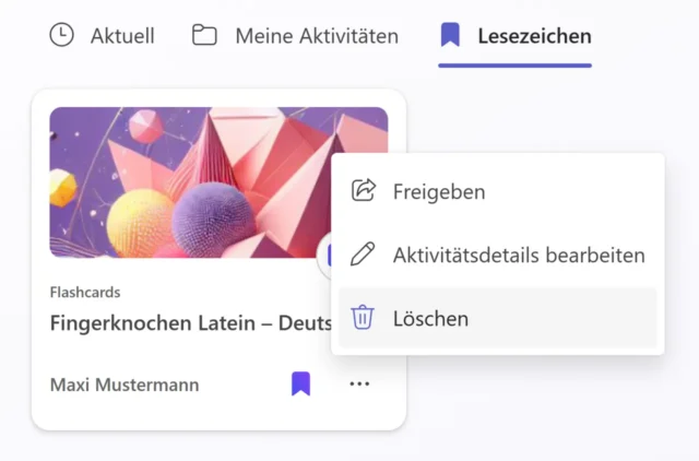 Lernaktivitäten verwalten und löschen